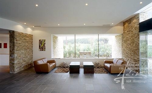 Wandpaneel flache steinwand von adik wanddesign Wohnzimmer tv steinwand