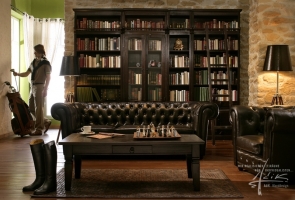 Steinwand in der Bibliothek