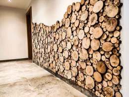 Holzwand Sticks im Detail