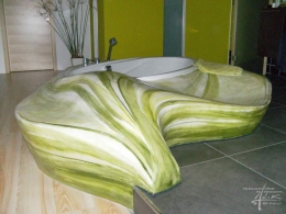 Badewanne in Blattform