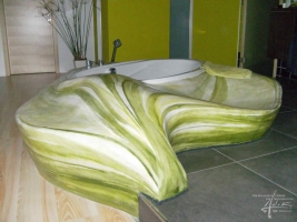 Badewanne in Blattform