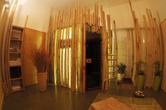 Sauna mit Bambusgestaltung