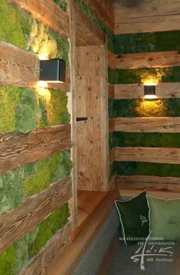 Hügelmoos und Holz