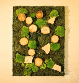 Moosbild-Mix mit Holz