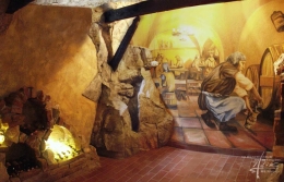 Kunstfelsen im Weinkeller
