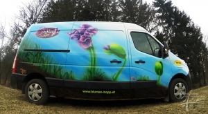 Auto mittels Airbrush lackiert