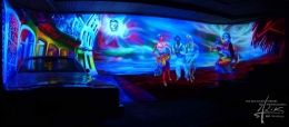 UV-Malerei in einer Disco