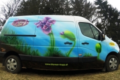 Auto mittels Airbrush lackiert